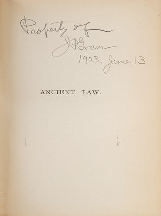 Ancient Law: Its Connection with the Early History of Society and...