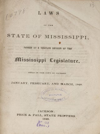 Item #82684 Laws of the State of Mississippi, Passed at a Regular Session. Mississippi