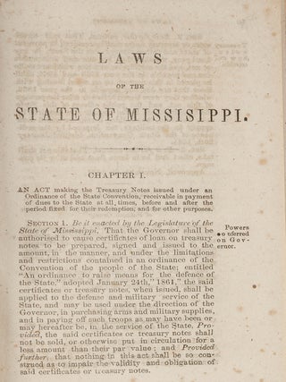 Laws of the State of Mississippi, Passed at a Regular Session...1861.