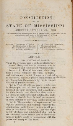 Laws of the State of Mississippi, Passed at a Regular Session...1865.