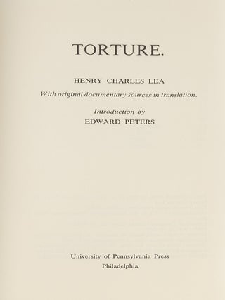 Torture. First Pennsylvania paperback edition.