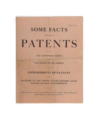 Item #82925 Some Facts in Regard to Patents, The Patentee's Rights and the. John Day Jackson