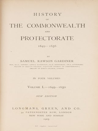 History of the Commonwealth and Protectorate, 1649-1656. 4 Vols.