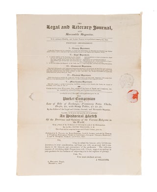 Item #82980 The Legal and Literary Journal, and Mercantile Magazine. Legal Journal, John Williams