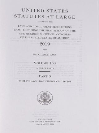 United States Statutes at Large. Vols 41-133 pt 3 (1921-2019) 227 vols