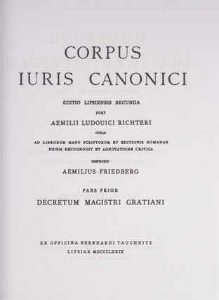 Corpus Iuris Juris Canonici-Editio Lipsiensis Secunda/Post Aemilii...