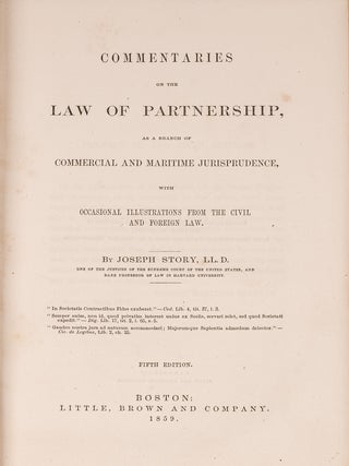 Item #83235 Commentaries on the Law of Partnership, as a Branch of Commercial. Joseph Story