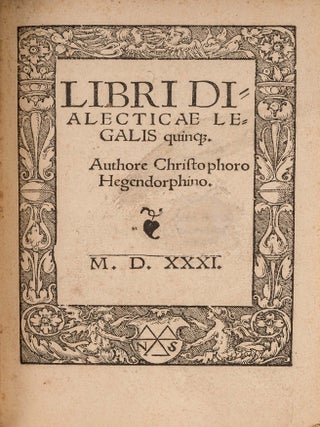 Adnotationes in IIII Institutionum [with] Libri Dialecticae Legalis...