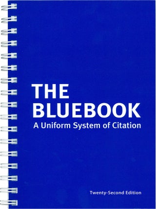 Item #83328 The Bluebook 22nd edition: A Uniform System of Citation. 2025. Harvard Law Review...