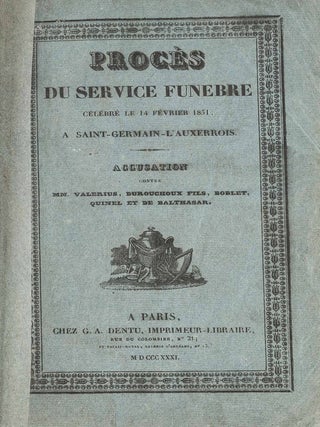 Proces du Service Funebre Celebre le 14 Fevrier 1831....