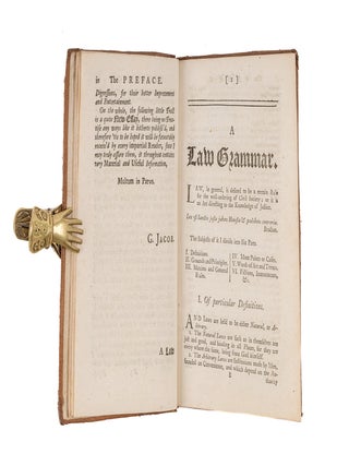 A Law Grammar, Or Rudiments of the Law... First Edition, London, 1744