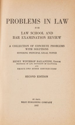Problems in Law for Law School and Bar Examination Review...