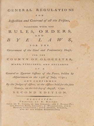 Item #83465 General Regulations for Inspection and Controul of All the Prisons. Penology, Sir...