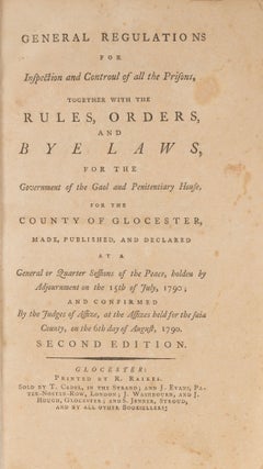 Item #83465 General Regulations for Inspection and Controul of All the Prisons. Penology, Sir...