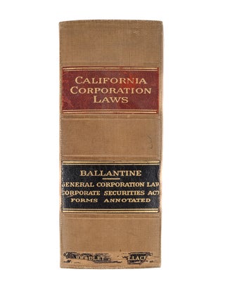 California Corporation Laws. 1932 Edition.