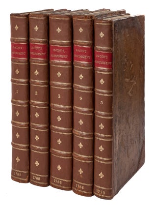 Item #83614 A New Abridgment of the Law..., 5 Volumes. London, 1768-1770. Mathew Bacon, Sir...