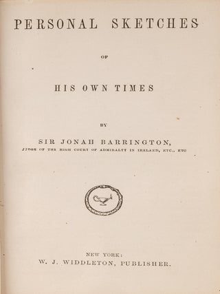 Item #83684 Personal Sketches of His Own Time. Sir Jonah Barrington