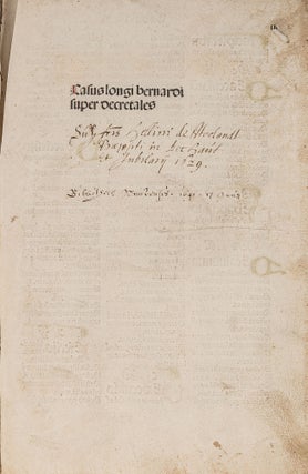 Casus Longi Super Quinque Libros Decretalium. Strasbourg, 1484.