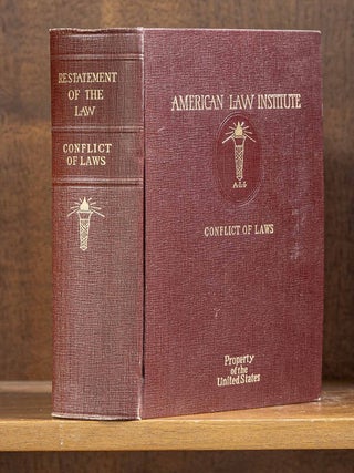 Item #83810 Restatement of the Law of Conflict of Laws [1st edition]. 1 volume. American Law...