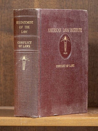 Item #83811 Restatement of the Law of Conflict of Laws [1st edition]. 1 volume. American Law...