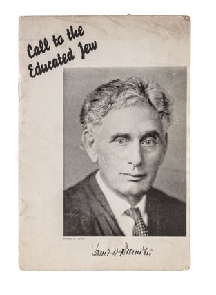 Item #83823 Call to the Educated Jew. Louis D. Brandeis, Stephen S. Wise