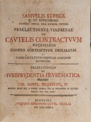 Praelectiones Viadrinae De Cautelis Contractuum Necessariis...