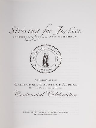 Striving for Justice, Yesterday, Today, and Tomorrow: A History of...