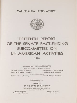Fifteenth Report of the Senate Fact-Finding Subcommittee on...