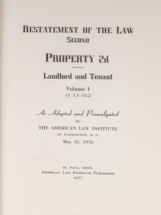 Restatement of the Law 2d Property Landlord & Tenant 2 Vols 1998 supps