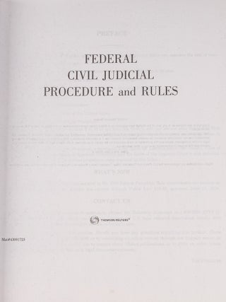 Federal Civil Judicial Procedure and Rules. 2024 Revised Edition