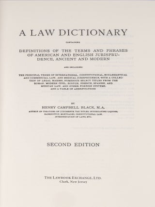 Item #84518 Black's Law Dictionary, Second edition. 2nd ed. Henry Campbell Black