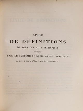 Expose D'Un Systeme de Legislation Criminelle pour L'Etat de la...