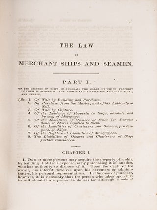 A Treatise of the Law Relative to Merchant Ships and Seamen, 7th Ed.