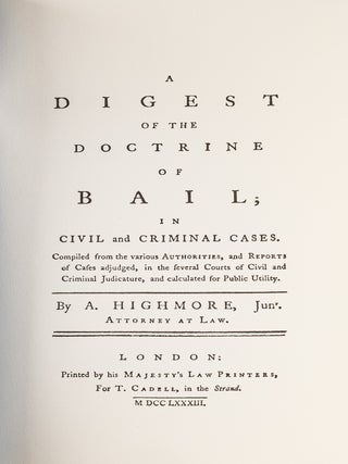 A Little Treatise of Baile and Maineprize.; Digest of the Doctrine...
