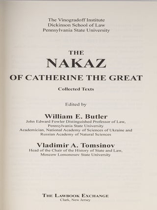 The Nakaz of Catherine the Great: Collected Texts
