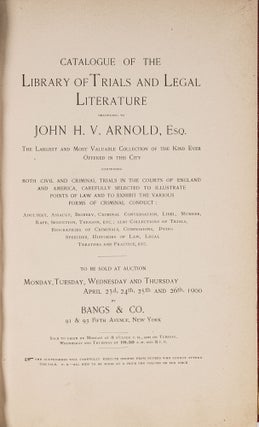 Catalogue of the Library of Trials and Legal Literature...
