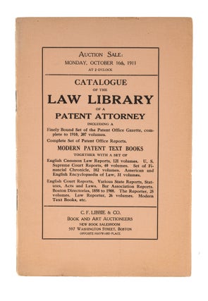 Item #84755 Catalogue of the Law Library of the Late Abner C. Goodell, Salem, Auction Catalogue,...