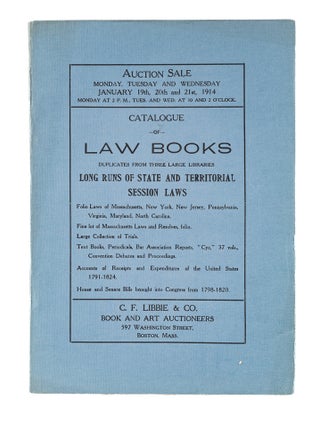Item #84864 Catalogue of Law Books, Duplicates From Three Large Libraries, Long. Auction...