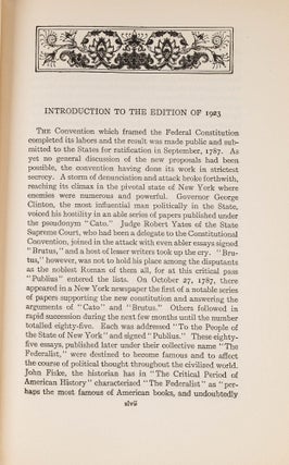 The Federalist: A Commentary on the Constitution of the...