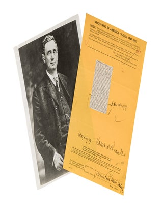 Item #85126 Proof of Who's Who Personal Sketch with Corrections by Brandeis. Louis D. Brandeis