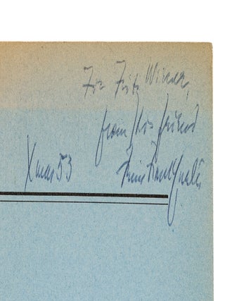Three Items Inscribed to Frederick Bernays Wiener, 1950-1957.