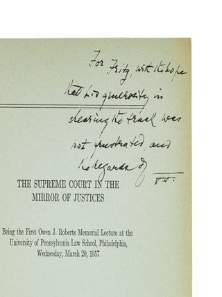 Three Items Inscribed to Frederick Bernays Wiener, 1950-1957.