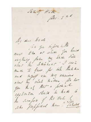 Item #85157 Autograph Letter Signed 'H.S. Maine' to His Uncle, 2 December 1845. Manuscript, Sir...