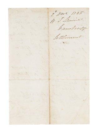 Autograph Letter Signed 'H.S. Maine' to His Uncle, 2 December 1845.