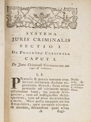 Systema Jurisprudentiae Criminalis in Usum Auditorii in Universitate.V