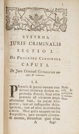 Systema Jurisprudentiae Criminalis in Usum Auditorii in Universitate.V