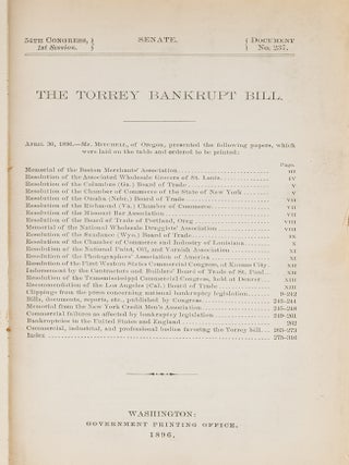 Item #85272 The Torrey Bankrupt Bill, Mr. Mitchell, of Oregon, Presented. Bankruptcy, United...