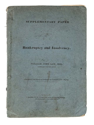 Item #85280 Supplementary Paper on Bankruptcy and Insolvency. London, 1841. Bankruptcy, Great...