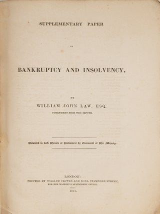 Supplementary Paper on Bankruptcy and Insolvency. London, 1841.