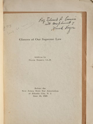 Articles, Essays, Addresses, Supreme Court Decisions, Government...